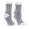 Northwestern University Wildcats Light Gray Warm Fuzzy Chunky Knit Cozy Sock