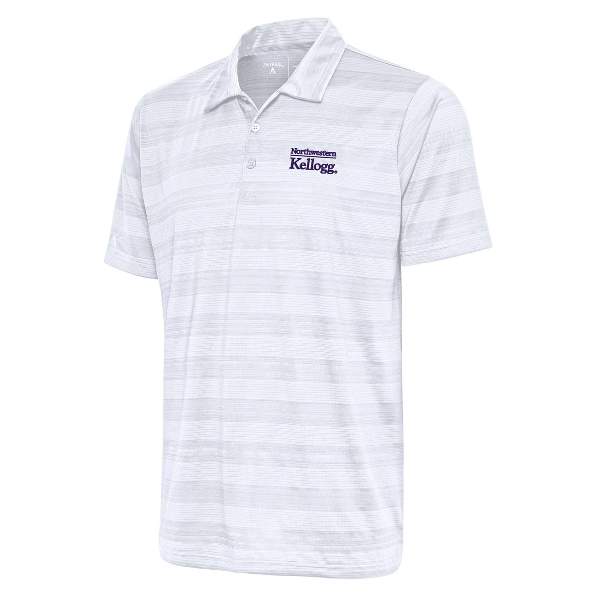 Northwestern I Kellogg Men's Antigua White Multi Compass Polo Shirt