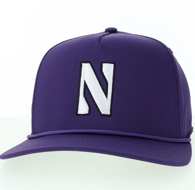 Northwestern University Wildcats Constructed Adjustable Purple Caddy Hat with Stylized N design