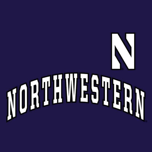 Northwestern University Wildcats Champion Men's Purple Pullover Hockey Hooded Sweatshirt with Arch & Stylized N Design