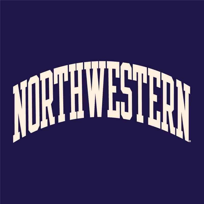 Northwestern University Wildcats Men's Purple Champion Super Heavy Reverse Weave Crewneck Sweatshirt with Creamy White Arched Northwestern Wool Sewn Appliqué Design -5