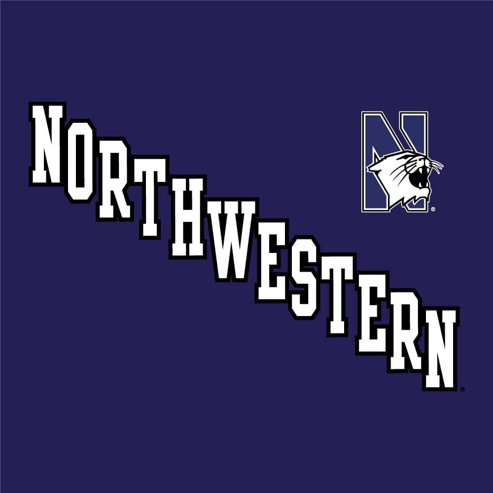Northwestern University Wildcats Champion Men's Purple/Heather Pullover Hockey Hooded Sweatshirt with Diagonal & N-Cat Design -2