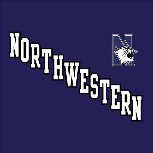 Northwestern University Wildcats Champion Men's Purple/Heather Pullover Hockey Hooded Sweatshirt with Diagonal & N-Cat Design -2