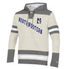 Northwestern University Wildcats Champion Men's Oatmeal/Heather Pullover Hockey Hooded Sweatshirt with Diagonal & N-Cat Design