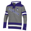 Northwestern University Wildcats Champion Men's Heather/Purple Pullover Hockey Hooded Sweatshirt with Diagonal & N-Cat Design