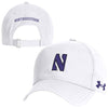 Northwestern University Wildcats Under Armour Performance Adjustable White Hat with Stylized Northwestern N Design