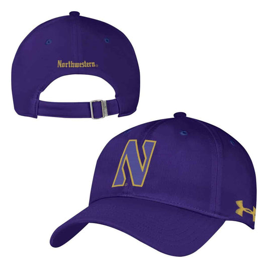 Northwestern University Wildcats Under Armour Renegade Adjustable Purple Hat with Stylized N Gothic Collection Design