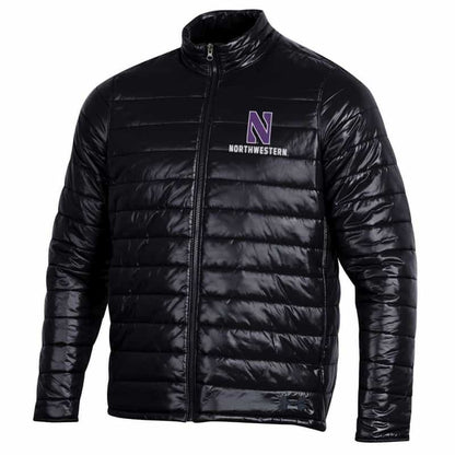 Northwestern University Wildcats Men’s Under Armour Black Puffer Jacket With Stylized N Design