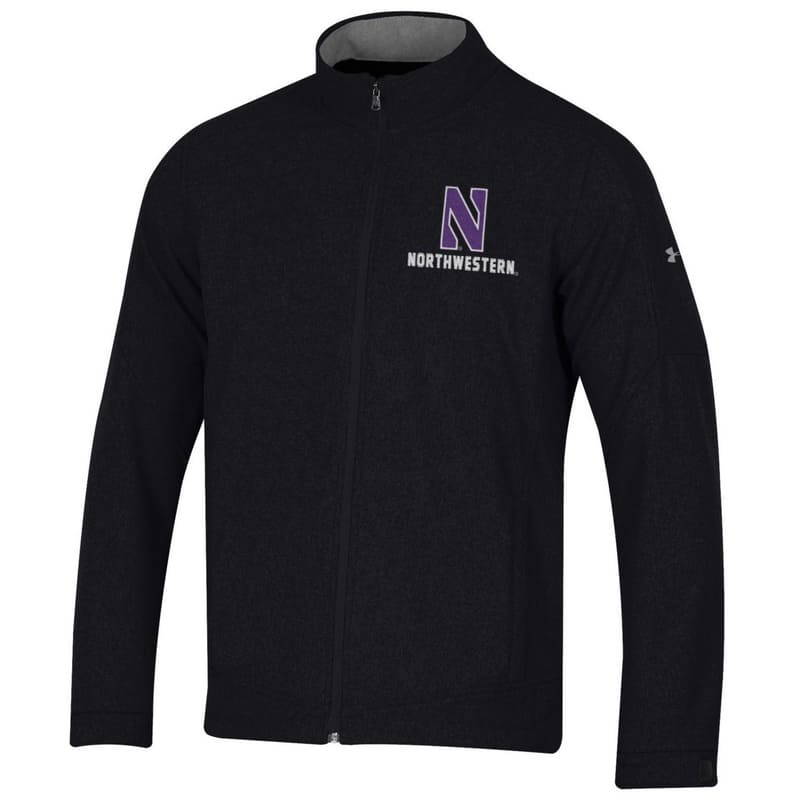Northwestern University Wildcats Men’s Under Armour Black Softshell Jacket With Stylized N Design