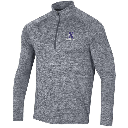Northwestern University Wildcats Men’s Under Armour Mod Grey Tech Twist 1/4 Zip with Stylized N Design