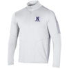 Northwestern University Wildcats Men’s Under Armour Apollo 1/2 Zip with Stylized N Design in White/Mod Grey Heather Color