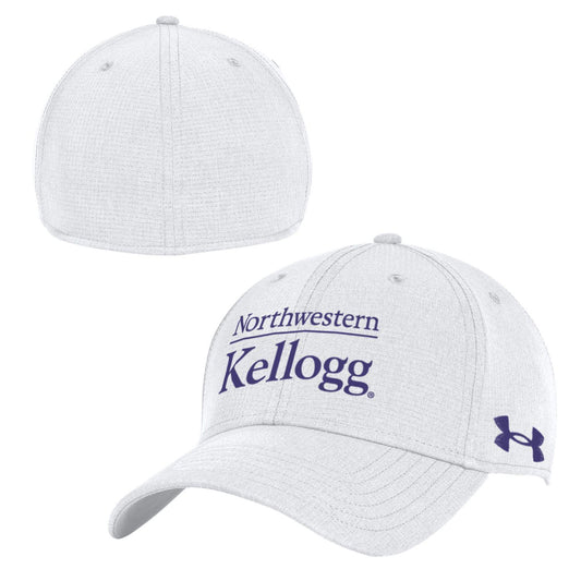 Kellogg Under Armour Men's White Airvent 2.0 Stretch Fit Hat