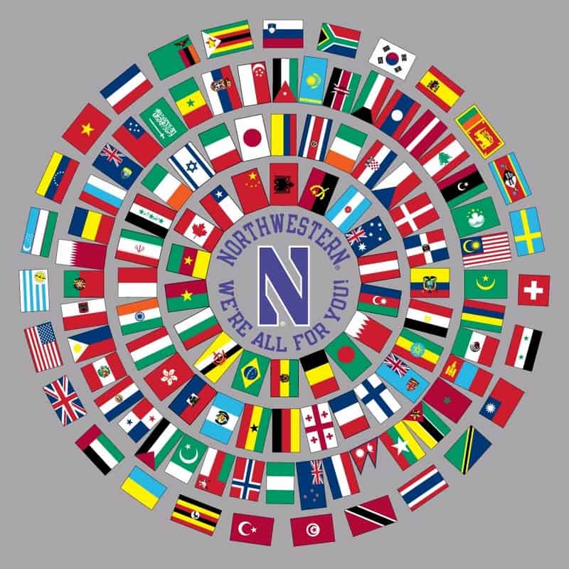 Northwestern University Wildcats Champion Men's Tee With So Many Faces So Many Places Design-3
