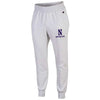 Northwestern University Wildcats Champion Men's Silver Grey Super Heavy Weight Reverse Weave Jogger Pant With Stylized N over Northwestern Design
