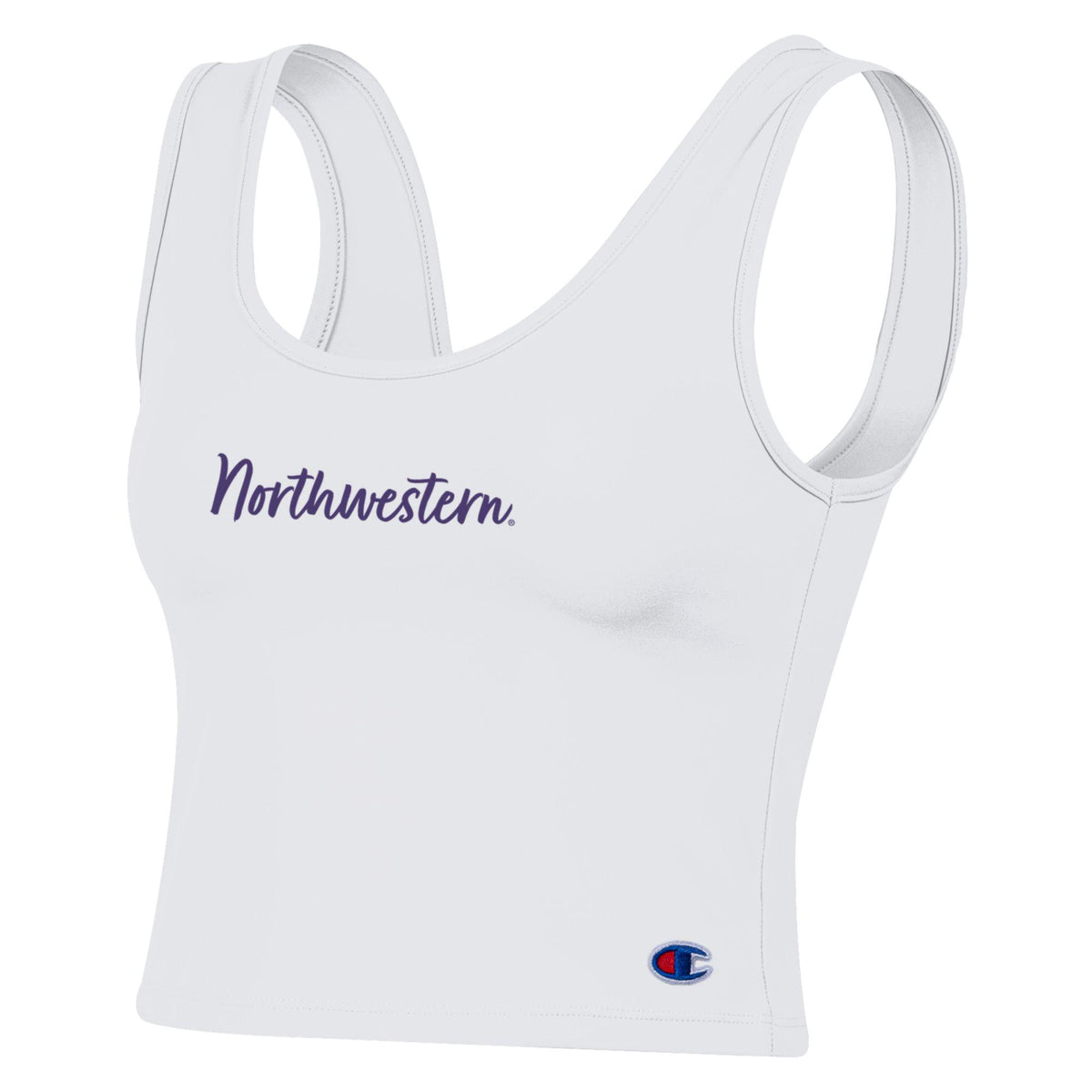 Northwestern University Wildcats Women’s Champion Tailgate Her White Scoop Neck Crop Tank