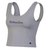 Northwestern University Wildcats Women’s Champion Tailgate Her Silver Opal Scoop Neck Crop Tank