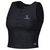 Northwestern University Wildcats Women’s Champion Tailgate Her Black Ottoman Rib Henley Crop