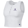 Northwestern University Wildcats Women’s Champion Tailgate Her White Ottoman Rib Henley Crop