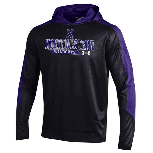 Northwestern University Wildcats Men’s Sideline Under Armour Black & Purple Hooded T-Shirt
