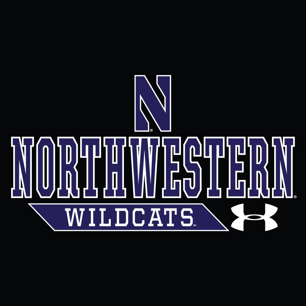 Northwestern University Wildcats Men’s Sideline Under Armour Black & Purple Hooded T-Shirt
