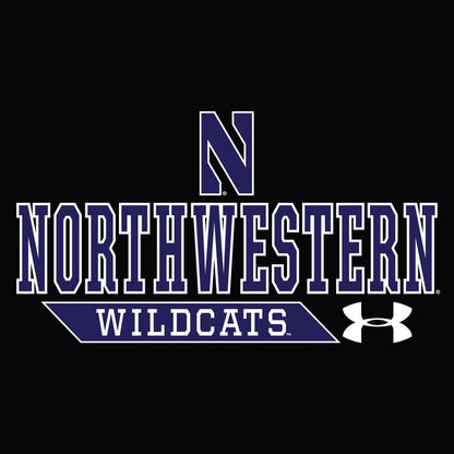 Northwestern University Wildcats Men’s Sideline Under Armour Black & Purple Hooded T-Shirt