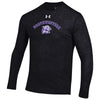 Northwestern University Wildcats Men’s Under Armour Triblend Black Heather Long Sleeve Tee with Vintage Wildcat Design