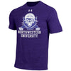 Northwestern University Wildcats Men’s Under Armour Triblend Purple Tee with Vintage Wildcat with the Helmet Design