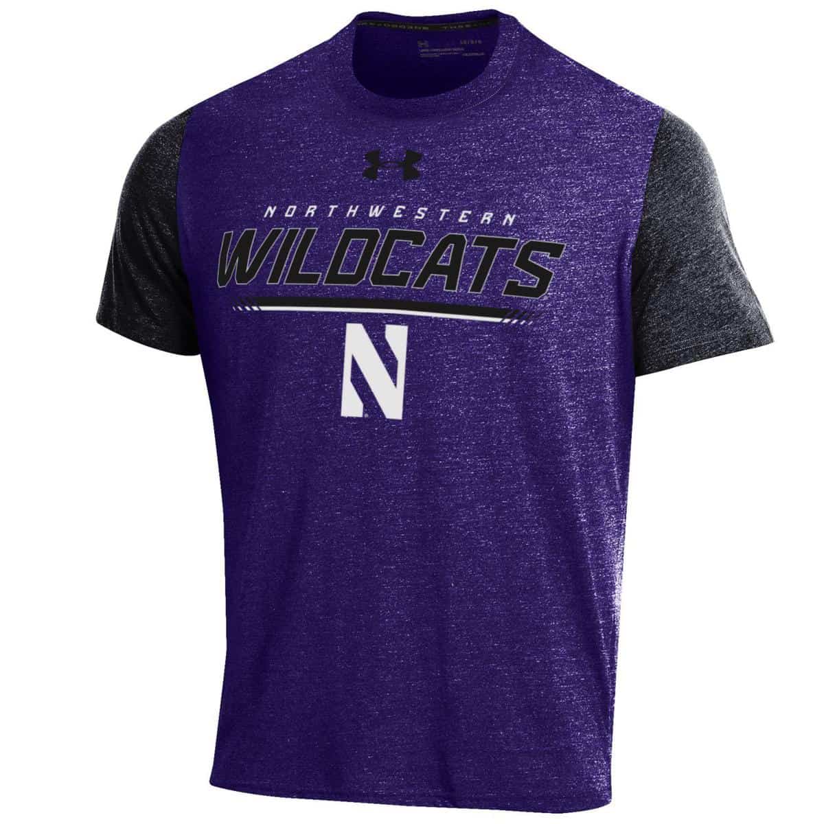Northwestern University Wildcats Men’s Under Armour Threadborne Color blocked Purple &amp; Black Tee