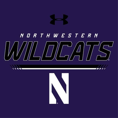 Northwestern University Wildcats Men’s Under Armour Threadborne Color blocked Purple & Black Long Sleeve Tee