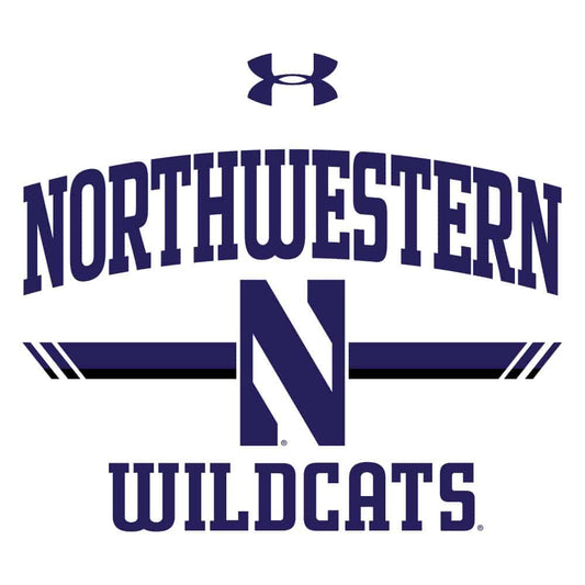 Northwestern University Wildcats Men’s Under Armour Free Style Half Sleeve Purple & White Baseball Tee