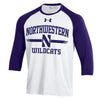 Northwestern University Wildcats Men’s Under Armour Free Style Half Sleeve Purple & White Baseball Tee