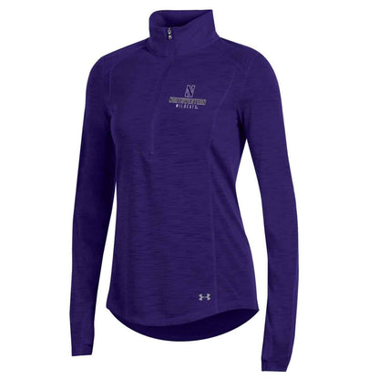 Northwestern University Wildcats Ladies Under Armour Textured Purple 1/2 Zip