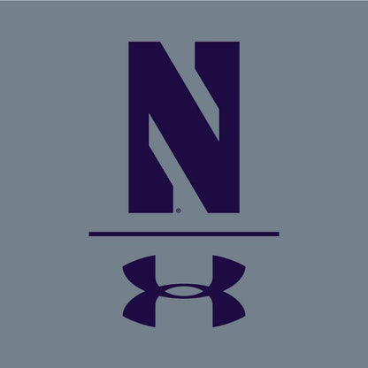 Northwestern University Wildcats Youth Under Armour Tactical Tech™ Light Grey Hooded Sweatshirt with Stylized N Design