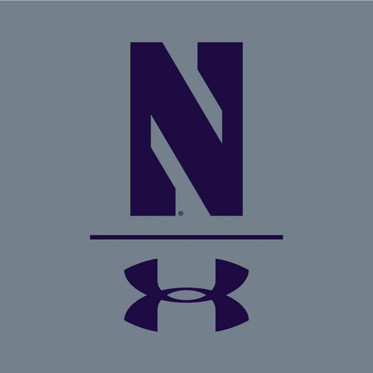 Northwestern University Wildcats Men’s Under Armour Tactical Tech™ Light Grey Hooded Sweatshirt with Stylized N Design