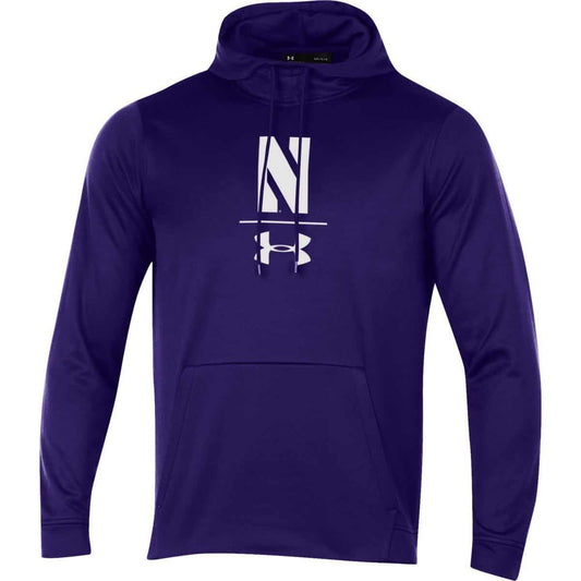 Northwestern University Wildcats Men’s Under Armour Tactical Tech™ Purple Hooded Sweatshirt with Stylized N Design