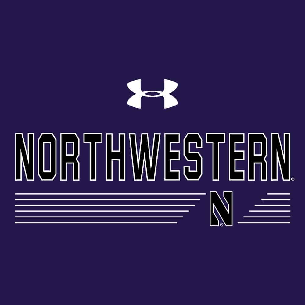 Northwestern University Wildcats Men’s Under Armour Free Style Long Line Heather Purple Tee