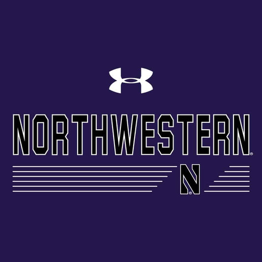 Northwestern University Wildcats Men’s Under Armour Free Style Long Line Heather Purple Tee