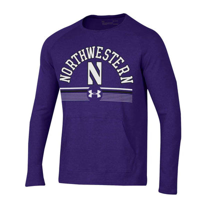 Northwestern University Wildcats Men's Under Armour Purple Aviator Waffle Crew