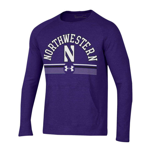 Northwestern University Wildcats Men's Under Armour Purple Aviator Waffle Crew