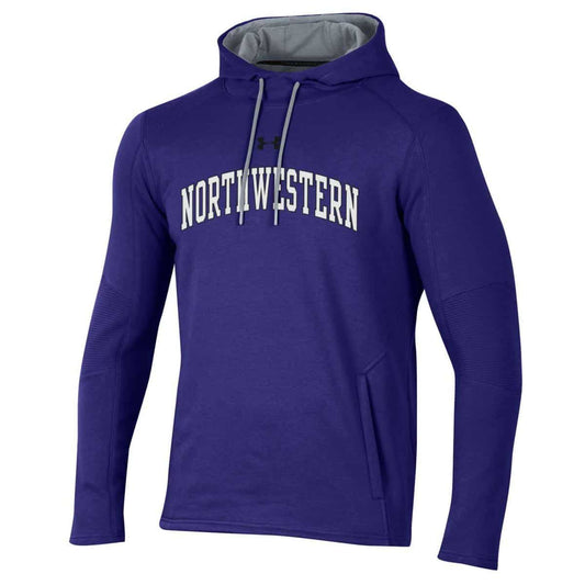 Northwestern University Wildcats Men’s Under Threadborne Ridge Purple Hooded Sweatshirt with Arch Northwestern Design