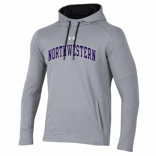 Northwestern University Wildcats Men’s Under Threadborne Ridge Grey Hooded Sweatshirt with Arch Northwestern Design