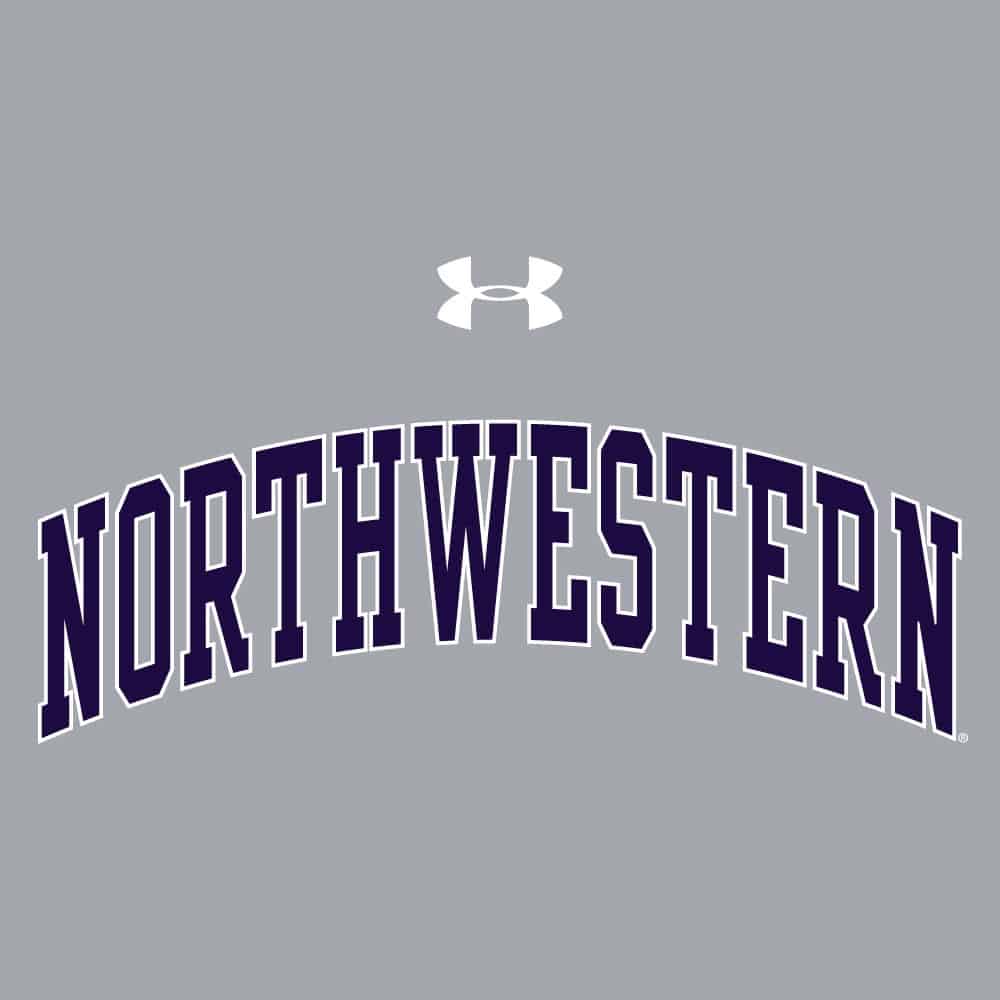 Northwestern University Wildcats Men’s Under Threadborne Ridge Black Hooded Sweatshirt with Arch Northwestern Design