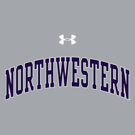 Northwestern University Wildcats Men’s Under Threadborne Ridge Black Hooded Sweatshirt with Arch Northwestern Design