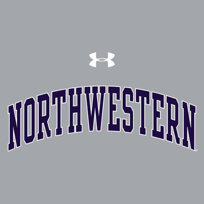 Northwestern University Wildcats Men’s Under Threadborne Ridge Grey Crewneck Sweatshirt with Arch Northwestern Design