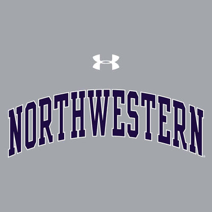 Northwestern University Wildcats Men’s Under Threadborne Ridge Grey Hooded Sweatshirt with Arch Northwestern Design