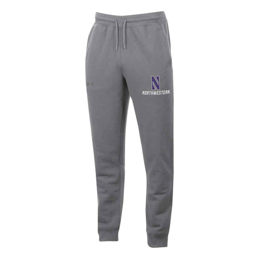Northwestern University Wildcats Men's Under Armour Threadborne Ridge Fleece Grey Jogger Pants
