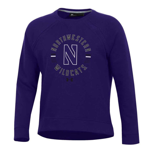 Northwestern University Wildcats Ladies Under Armour Threadborne Ridge Purple Crewneck Sweatshirt