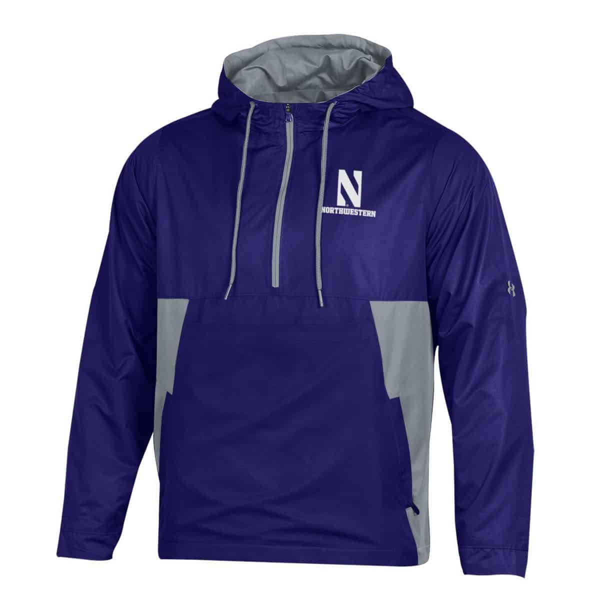 Northwestern University Wildcats Men’s Under Armour Purple Pullover Anorak Jacket