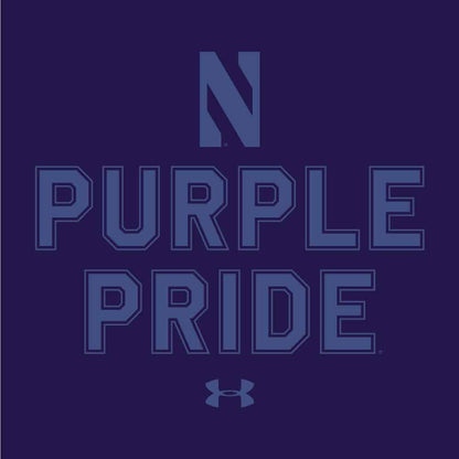 Northwestern University Wildcats Men’s Under Armour Purple T-Shirt with the Purple Pride Design