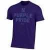 Northwestern University Wildcats Men’s Under Armour Purple T-Shirt with the Purple Pride Design